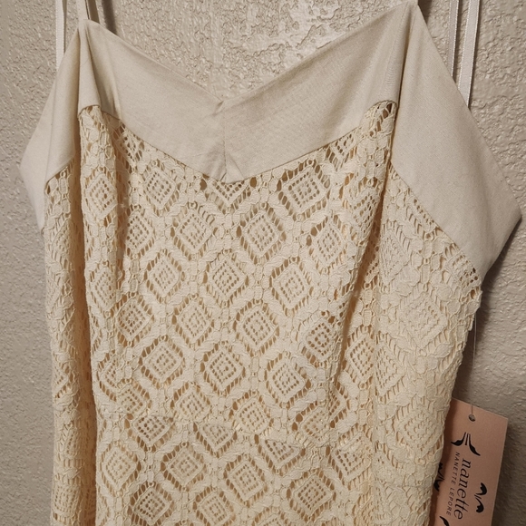 Nanette by Nanette Lepore Palomino Cream Crochet Midi Dress, Size: 8 - Picture 3 of 11
